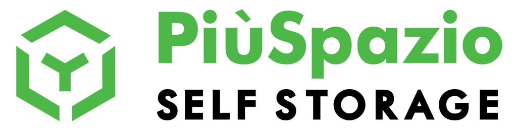 logo intero piuspazio self storage verde nero