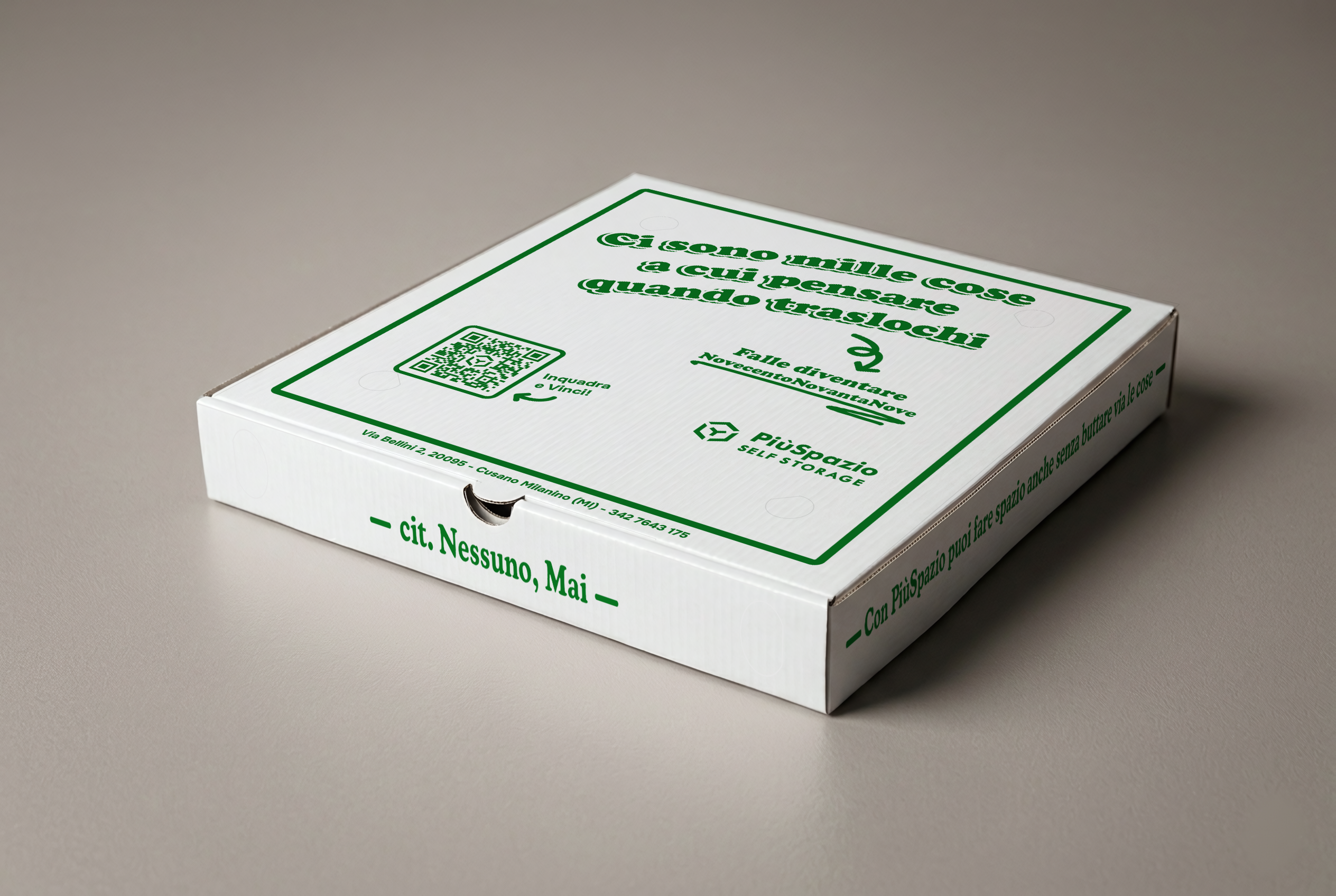 Scatola della pizza PiùSpazio Self Storage